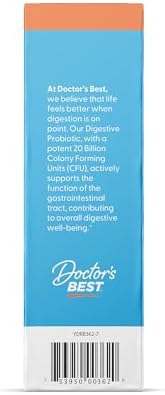 Doctor's Best Digestive Probiotic Capsules for Women & Men - Probiotics Supplement for Digestive Health, Supports Gut Health & Balanced Flora