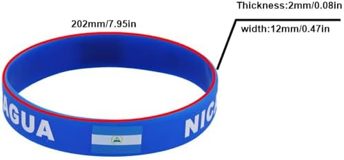 4 Nicaragua Flag Silicone Bracelets, Outdoor Sports Wristbands, Nicaragua Travel Souvenirs Casual Accessories