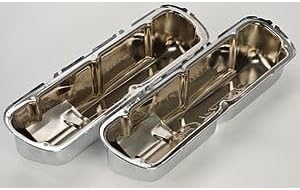 Compatible with/Replacement for Ford Performance Parts - 302-071 - Chrome Steel Valve Cover Set w/Compatible with/Replacement for Ford Racing Logo