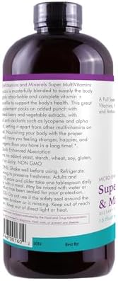 Liquid Super Multivitamin and Minerals, 16 oz | Premium Vitamins for Enhanced Absorption, Daily Supplement for Optimal Health and Wellness