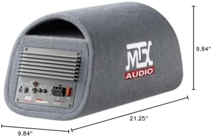 MTX Road Thunder RT8PT 8 240 Watt Powered Subwoofer in Vented/Ported Bass Tube