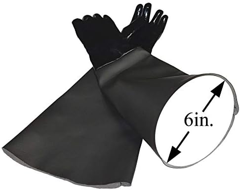 Neoprene Gloves for Sandblasting Sandblaster Sand Blast Cabinet - 6" x 24" Made in USA