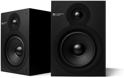 Cambridge Audio SX-50 Bookshelf Speaker | 100 Watt Home Theater Compact Speaker Pair (Matte Black)