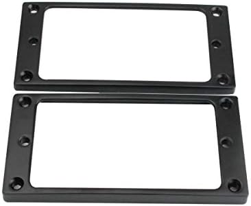 Guyker Flat Metal Humbucker Pickup Mounting Ring Set - Bridge Neck Pickups Cover Frame Replacement Part for Electric Guitar or Precision Bass(2PCS