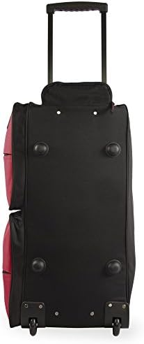 Pacific Coast Unisex 30" Large Rolling Duffel Bag, Red, One Size