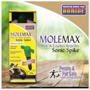 Bonide MoleMax Mole & Gopher Repeller Battery-Powered Sonic Spike | Animal Repellent Stake with Chatter Sound Technology