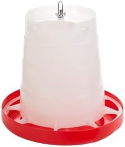Little Giant® Plastic Hanging Poultry Feeder | Heavy Duty Automatic Feed Container for Poultry (Red, 3 Pound)