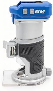 Kreg 20V Ionic Drive 1/4 Inch Trim Router - Cordless 20V for Woodworking - Micro-Adjustment Trim Tool - Dual LED Lights - Precise Electric Handheld