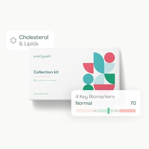 Everlywell At-Home Cholesterol and Lipids Lab Test Collection Kit for Women and Men, Measures HDL