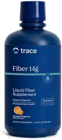 Trace Minerals Fiber Supplement 15 fl oz, 14g Soluble Prebiotic Fiber Drink | Supports gut flora balance, Contains ConcenTrace ionic minerals