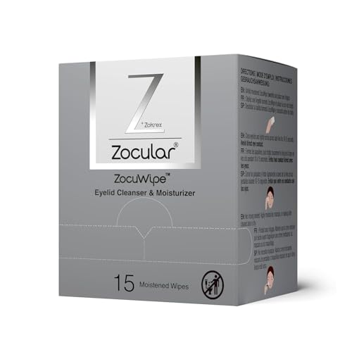 Zocular Zocuwipe Eyelid Wipes, Gentle Cleansing & Moisturizing, 30 Count | Okra-based Cleansing Formula, Eyelid Hygiene, Eyelid Comfort, Individually Wrapped, Rinse Free, Ophthalmologist-Developed