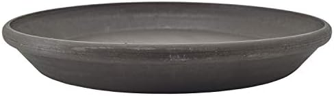PSW Pot Collection AP25DC 10-inch Plastic/Stone/Wood Composite Plant Saucer Drip Tray – No Drainage Hole (Drillable), Indoor/Outer Water Tray, Dark Charcoal