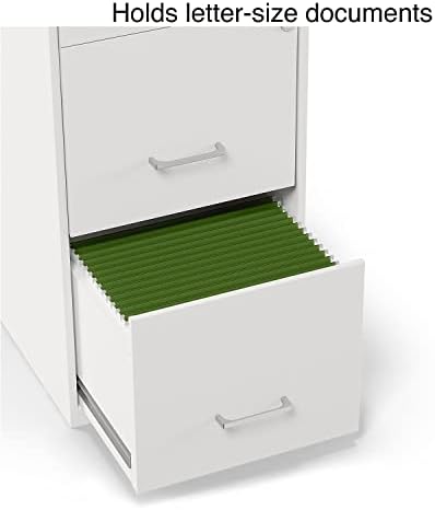 Staples 3-Drawer Vertical File Cabinet, Letter Size Documents, Lockable & Mobile, 18.9" D x 14.3" W x 26.9" H, White