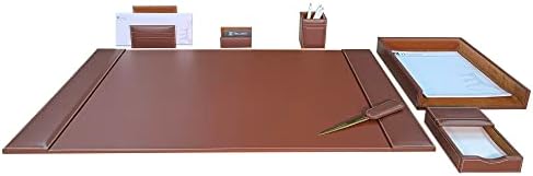 Dacasso Rustic Brown Leather Desk Set, 7-Piece (D3204)
