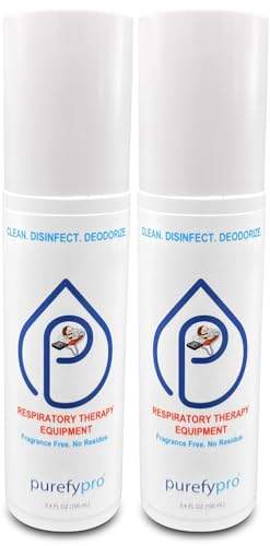 PUREFY Purefypro CPAP Cleaner and Sanitizer Spray (3.4oz, 2pk). TSA Travel Size. No Rinse. No Residue. Kills 99.9999% Norovirus, Flu Virus, and Fungi