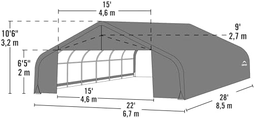 ShelterLogic ShelterCoat 22 x 20 x 1 ft Green Garage Peak