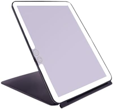 deweisn Folding Lighted Makeup Mirror with 72 LEDs 3 Colors Light Modes USB Rechargable 1800mA Batteries Portable Ultra Thin Compact Vanity Mirror
