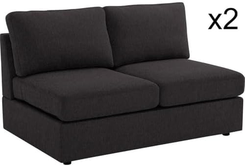 Lilola Home Jules 4 Seater Sofa in Dark Gray Linen