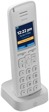 Ooma HD3 Handset white cordless phone with caller-ID and HD voice quality. Works only with Ooma Telo VoIP Internet home phone service.