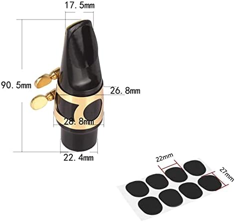 20 Pieces Alto Sax Mouthpiece Kit Saxophone Mouthpiece with Brass Ligature Plastic Cap 2.5 Reed and Cushions Pads