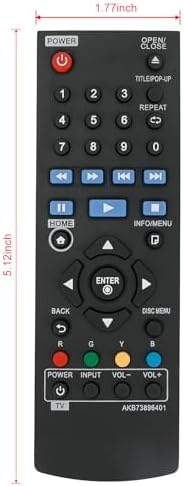 New AKB73896401 Replace Remote fit for LG BLU RAY DISC DVD Player BP135 | BP145 BP155 BP175 BP255 BP300 BP335W BP340 BP350 BPM25 BPM35 UP870 UP875