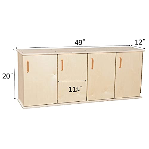 Contender Montessori 4-Rectangular Stackable Storage Organizer with Doors, DIY Book Shelf, Bookcase, Cabinet Ideal for Bedroom, Living Room