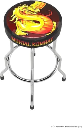 ARCADE1UP Midway Legacy Orin Edition Adjustable Stool – Officially Licensed, Chrome-Plated Steel Frame, High-Density Foam Seat