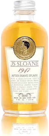 JS Sloane 1947 After Shave Splash for Men – Classic Barbershop Aftershave, Refreshing & Toning Post Shave, Signature Masculine Scent, 4 oz