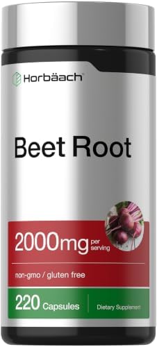 Horbäach Beet Root Powder Capsules | 220 Pills | Herbal Extract