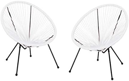 GDFStudio Noble House Anson Outdoor Hammock Weave Chair in Teal and Black (Set of 2)