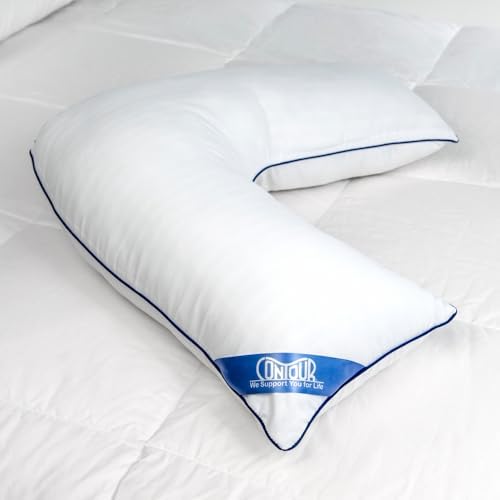 Contour L Shaped Bed & Body Support Pillow for Side Sleepers | Multi-Functional Relief Pillow for Shoulder, Hips or Knees