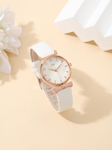 Top Plaza Ladies Classic Leather Analog Quartz Watch | Women Easy Read Arabic Numerals Watches Casual Dress Wrist Watch,Rose Gold Case