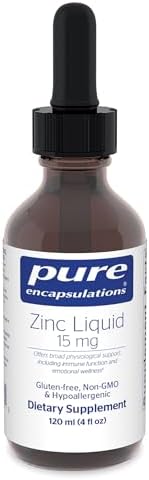 Pure Encapsulations Zinc Liquid 15 mg, 4 fl. oz. | Zinc Gluconate Supplement for Immune Support*, Tissue Development and Repair, Hypoallergenic