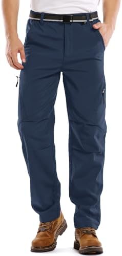 Men's Waterproof Pants Fleece Lined Insulated Winter Hiking Ski Snow Pants