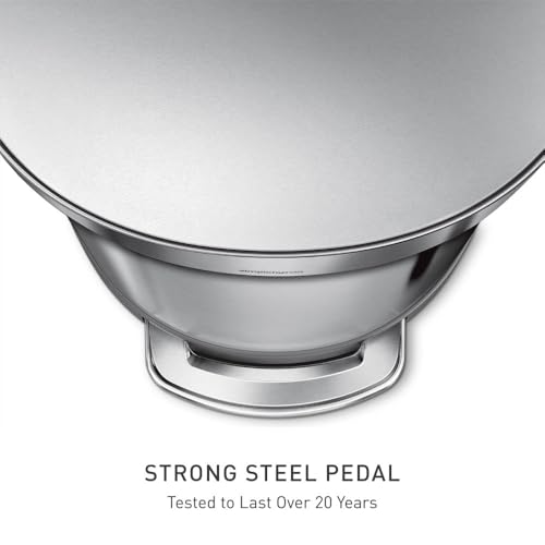 simplehuman 45 Liter / 12 Gallon Semi-Round Automatic Sensor Trash Can, Brushed Stainless Steel