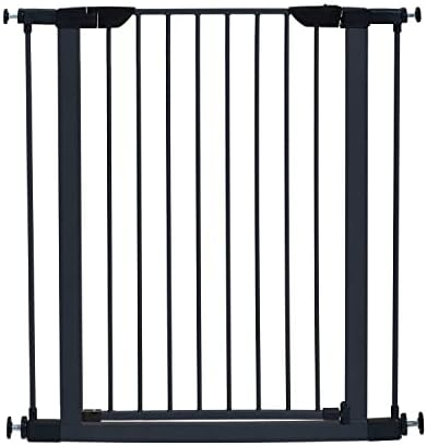 Midwest Homes 39-Inch Steel Walk-Thru Dog Gate, Expands to 38" | Pressure Mounted, Expands 29.5"- 38" Wide, Auto-Close Door, Spring-Loaded Latch, Includes Two 3" Extensions