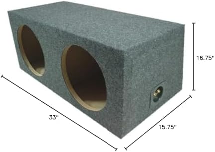 Dual 15" Sealed Subwoofer Enclosure Rear Angle Sub Box 5/8" MDF Wood ASC | Air-tight design for accurate deep bass, space-saving wedge shape