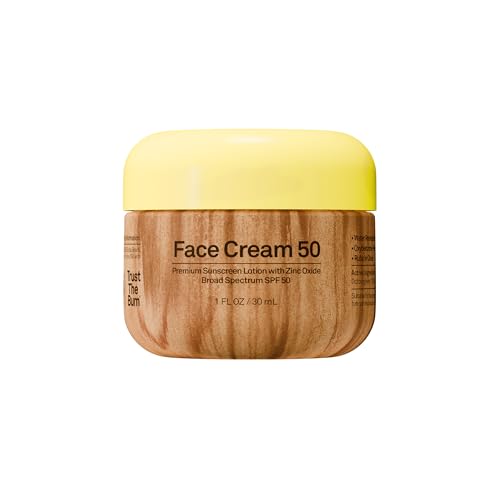 Sun Bum SPF 50 Face Cream Sunscreen with Zinc Oxide - Travel Size, 1 oz | Broad Spectrum Moisturizing Facial Sunscreen with Vitamin E, Hawaii 104 Act Compliant (Without Octinoxate & Oxybenzone)