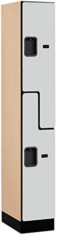 Salsbury Industries 2-Tier S-Style Designer Wood Locker with One Wide Storage Unit, 6-Feet High by 18-Inch Deep, Mahogany