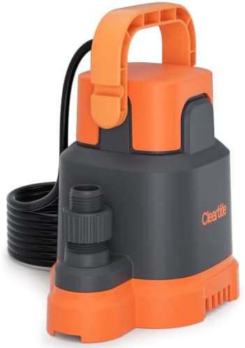 Submersible Utility Water Pump, 2400 GPH Portable Sump Pump with Copper Motor, Plug and Work for Pond, Garden Watering, Pool Transfer, Hot Tub Emptying