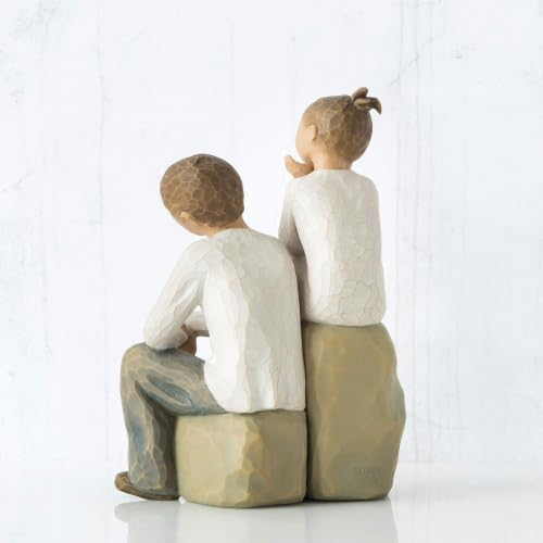 Willow Tree We are Three, Sculpted Hand-Painted Figure, Darker Skin | Cast from a Susan Lordi Original Carving, Celebrates Close Bonds, Meaningful Relationships, Thoughtful Keepsake Gift Idea