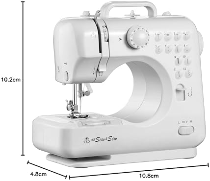 MICHLEY LSS-505+ Desktop 12-Stitch Sewing Machine, White