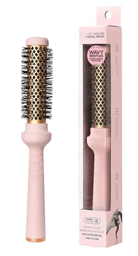 Magic Curling Round Brush (1 Inch) - Non-electronic, Self-Standing Round Brush, Great Blowout, Ceramic Coated Barrel, Quick Styling