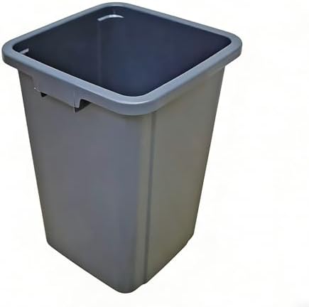 FixtureDisplays® 26 Gallon Square Grey Trash Can Black Garbage Waste Bin Container Heavy Duty Receptacle 19.3x19.3x26" 15052
