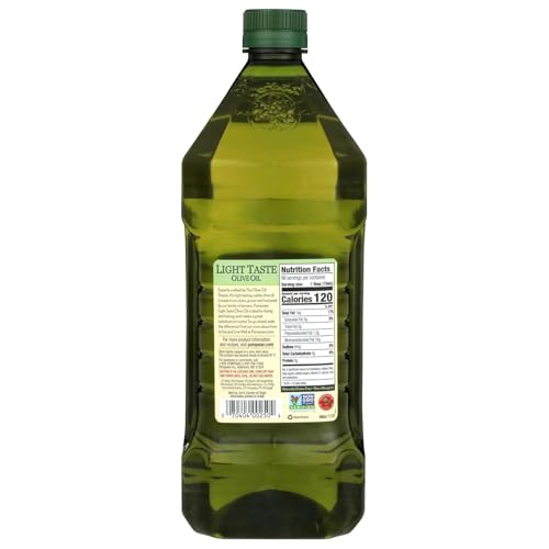 Pompeian Light Taste Olive Oil - 48 fl oz | Olive Oil for High Heat Cooking - Light Flavor for Baking and Sauteing - High Smoke Point