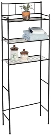 Honey-Can-Do 3-Tier Metal Bathroom Shelf Space Saver, Over The Toilet Storage Rack Organizer, Adjustable Chrome Wire Shelving Unit for Towels & Toiletries, 9.5 x 23 x 60 in