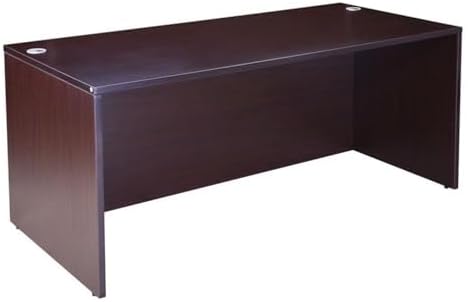 Boss Office Products Holland Executive U-Shape Desk with Lateral File Storage and Hutch, 66", Mocha