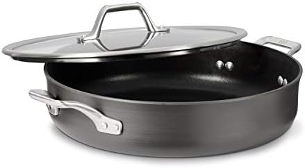 Calphalon Signature Hard-Anodized Nonstick Wok, 12", Flat-Bottom, Oven-Safe, PFOA-Free, Black