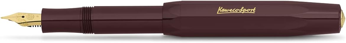 Kaweco CLASSIC SPORT Fountain Pen White with 23 Carat Gold-Plated Steel Nib and Iridium Tip for Ink Cartridges I Sport Fountain Pen 13 cm I Nib: BB (Extra Broad)