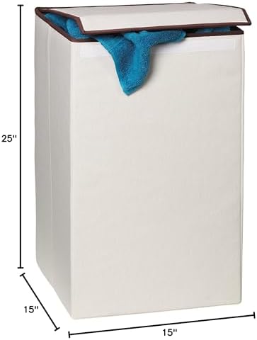Honey-Can-Do Rectangular Collapsible Hamper with Lid, Natural